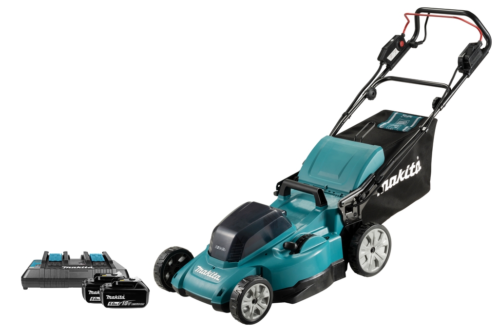 Makita DLM481PT2 Cordless lawnmower powered 48 cm 2 x 18 Volt 5.0Ah Li-Ion
