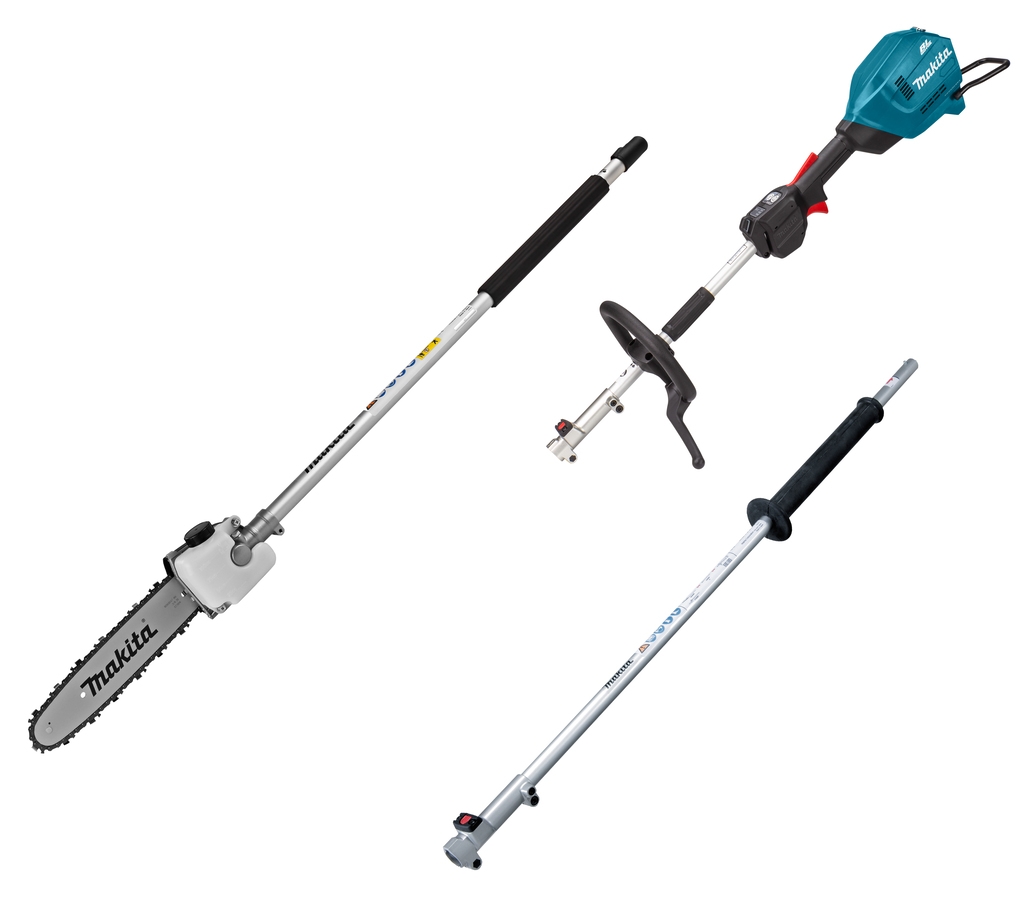 Makita UX01GZ11 Battery Combi System D-handle 40V Max excl. batteries and charger + Chainsaw attachment and Extension Handle