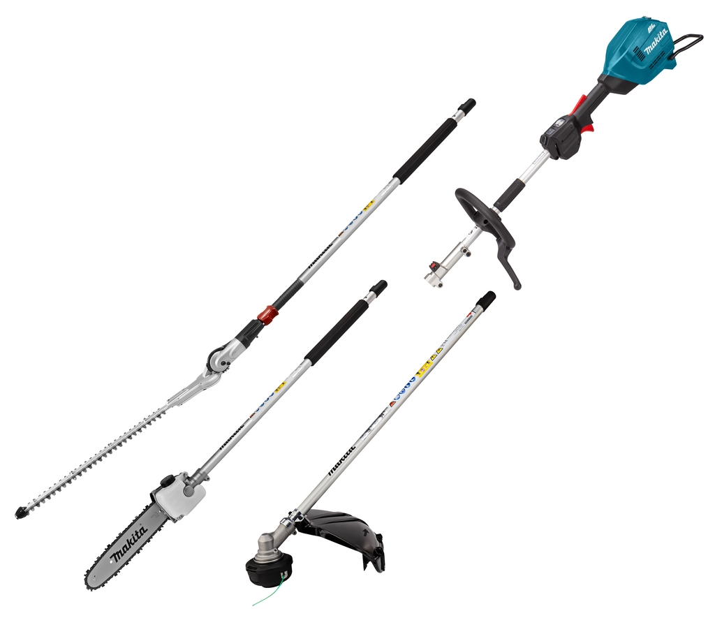 Makita UX01GZ14 Battery Combi System D-handle 40V Max excl. batteries and charger + Hedge trimmer + Chainsaw + Brushcutter attachment