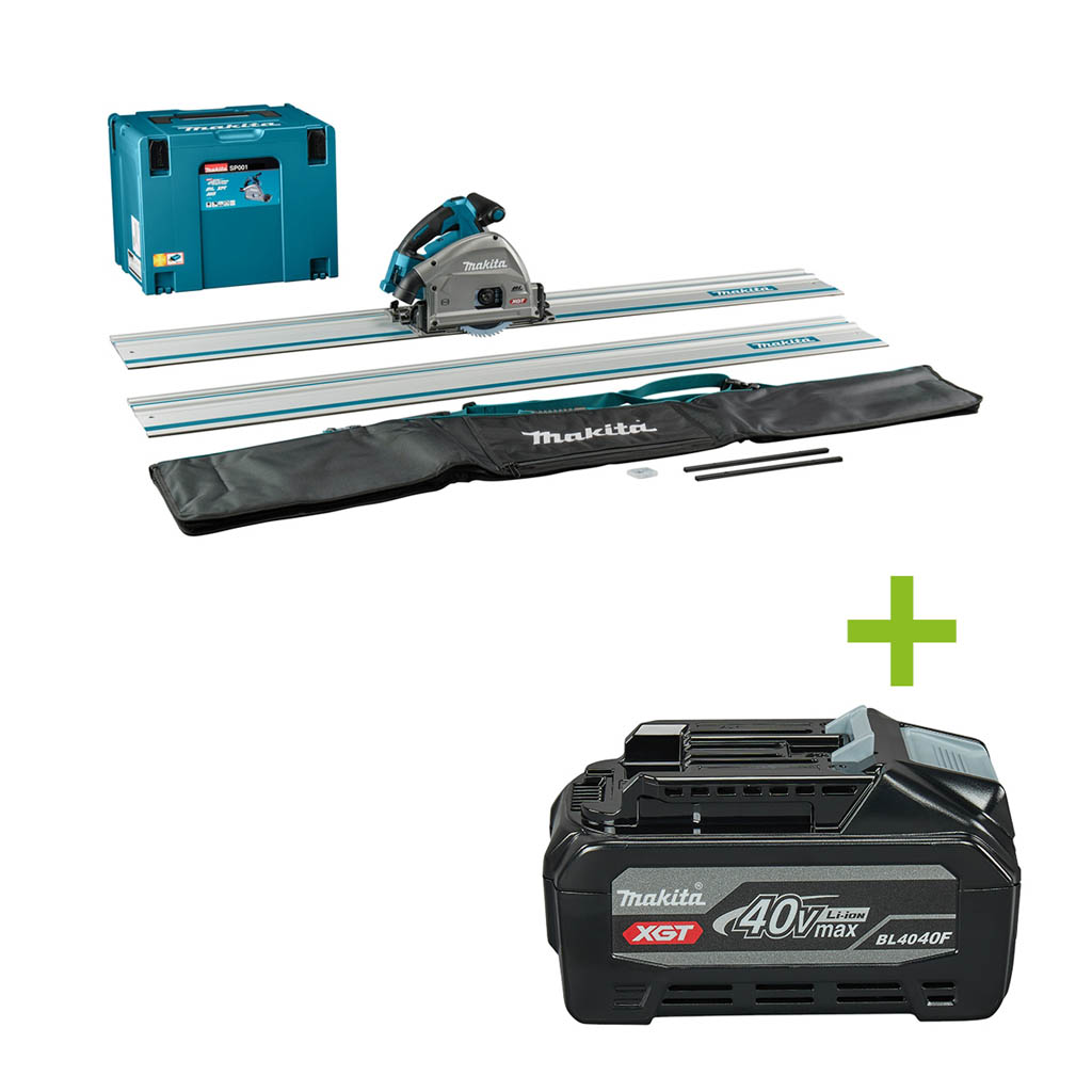 Makita SP001GZ06  Accu Circular saw 40V Max excl. batteries and charger with AWS transmitter + 2 x guide rail 1500mm + connecting strips + bag
