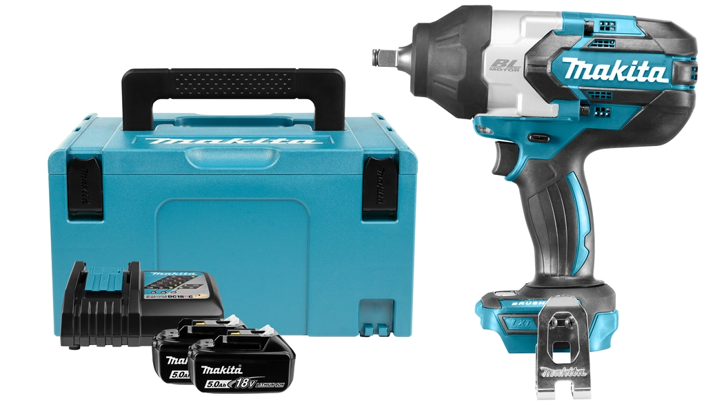 Makita DTW1002RTJ Impact wrench 1/2" 1000Nm 18 Volt 5.0 AH Li-ion