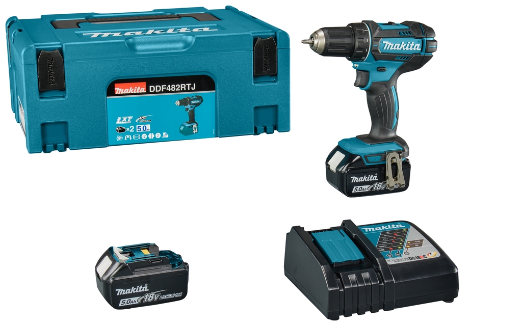 Makita DDF482RTJ Cordless Drill/Driver 18V 5.0AH Li-ion