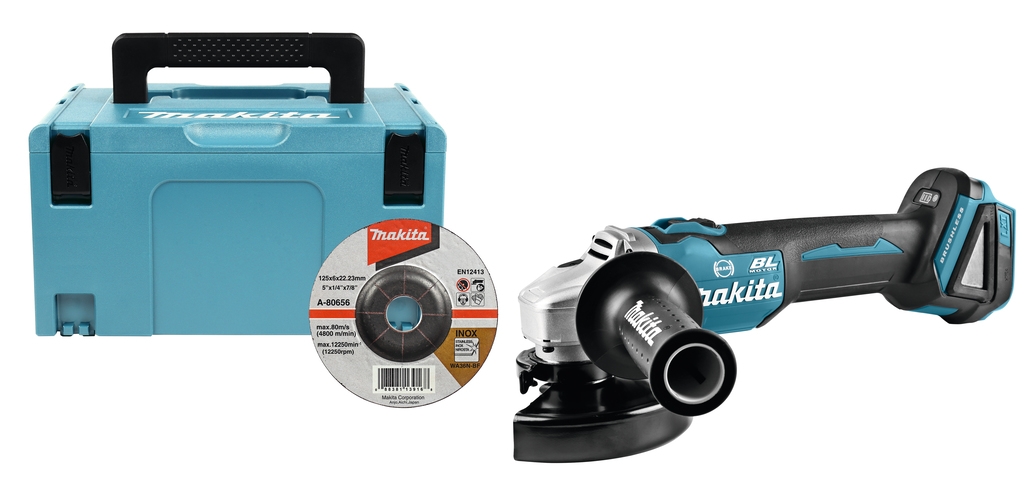 Makita DGA506ZJ 18V Angle Grinder 125 mm with motor brake excl. batteries and charger