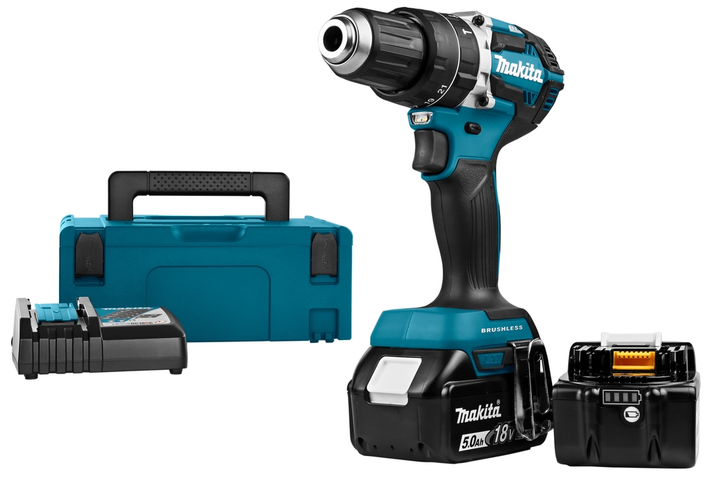 Makita DHP484RTJ Cordless Combi Drill 18V 5.0 AH Li-ion