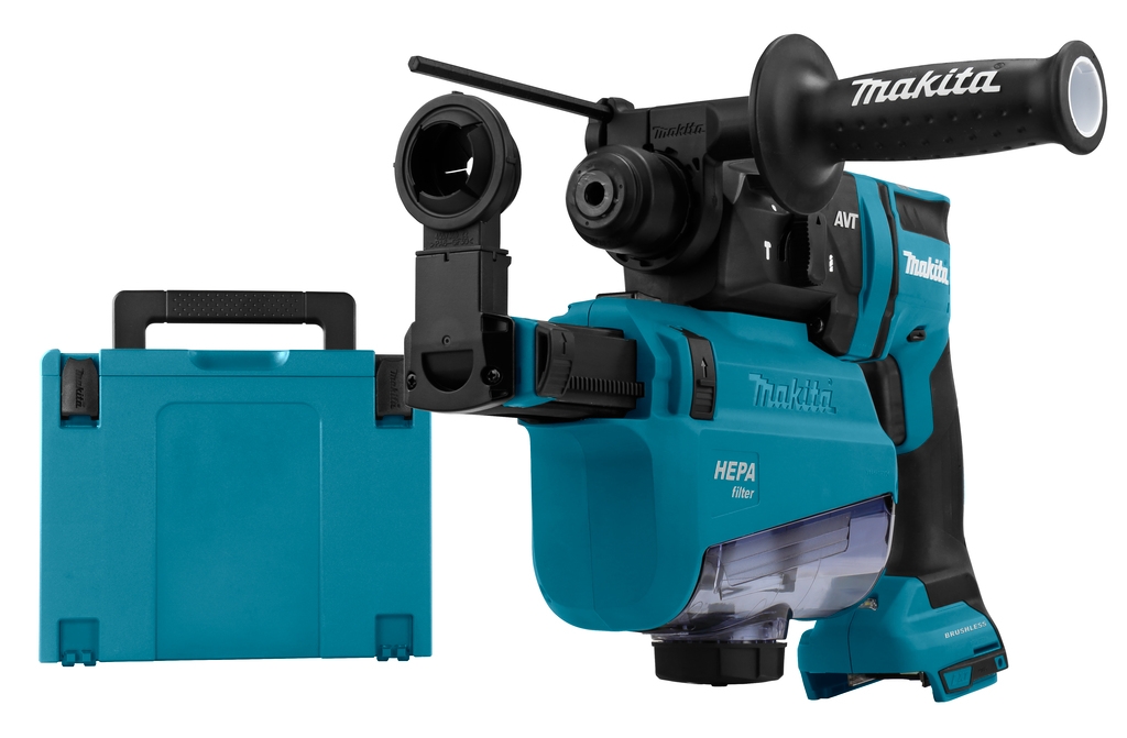 Makita DHR182ZWJU Combination hammer 18 Volt excl. batteries and charger with dust extraction and AWS transmitter