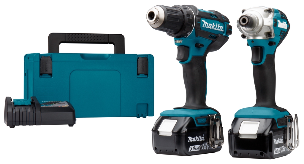 Makita DLX2339J - DDF482 Cordless Drill DTD156 + Impact wrench 18V 3,0 AH Li-ion