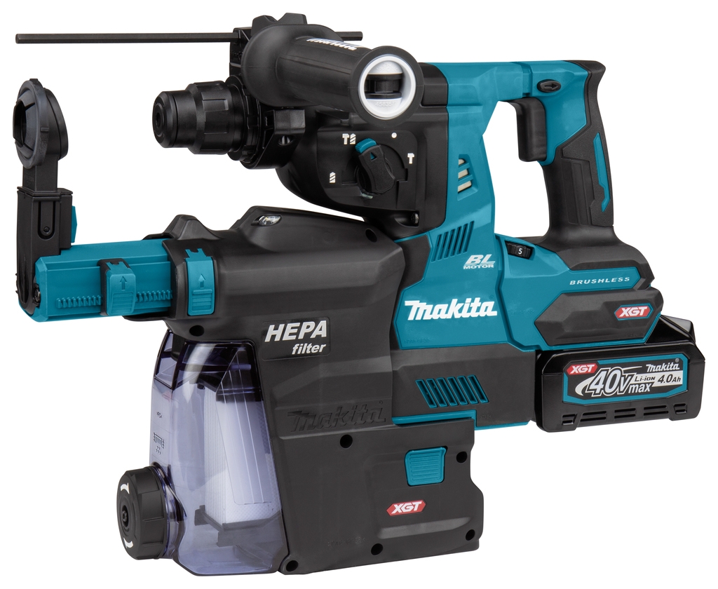 Makita HR003GM202 Combination hammer SDS-Plus 40V Max 4.0Ah Li-Ion with dust extraction