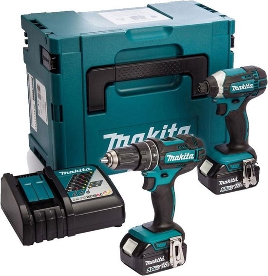 Makita DLX2131TJ - DHP482 Cordless Impact Drill + DTD152 Cordless Impact Driver 18 Volt 5,0 Ah Li-ion
