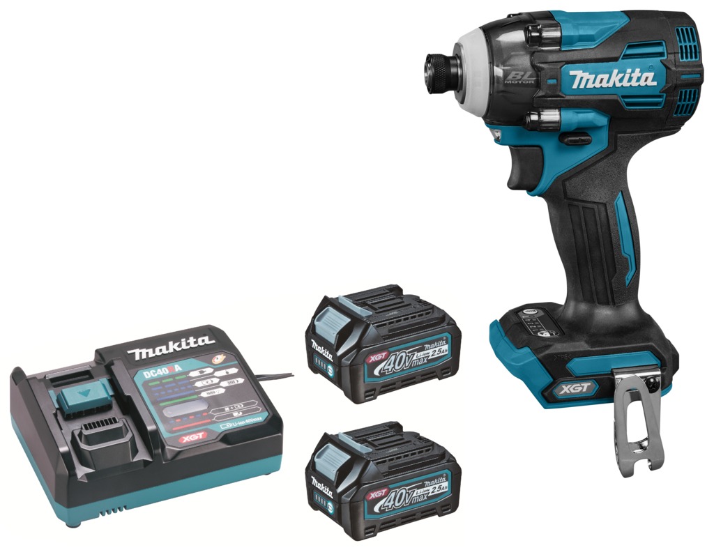 Makita TD004GD201 XGT 40V Max Accu Impact Screwdriver 230Nm 2x 40V 2.5Ah batteries and quick charger in Mbox