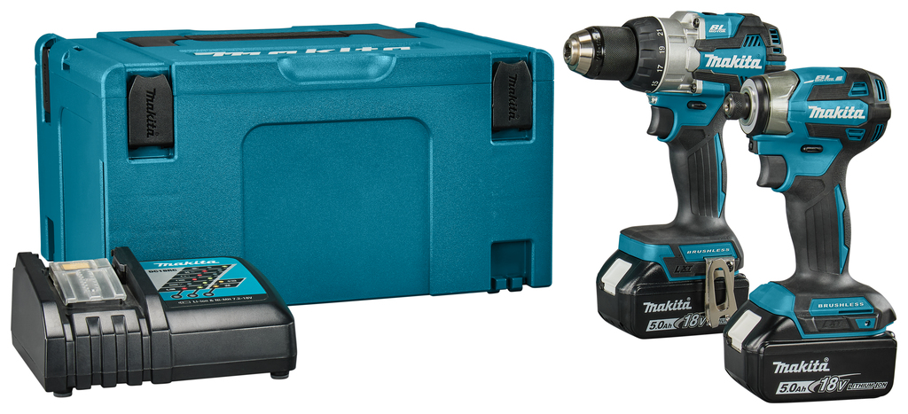 Makita DLX2527TJ Combo Set - DDF489 Cordless Drill/Driver + DTD173 Cordless Impact Driver, 18V 5.0Ah Li-Ion, in Mbox