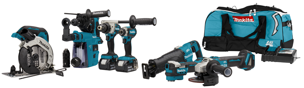 Makita DLX7031TX1  Combination Set DDF492|DTD153|DHR243|DGA504|DHS660|DJR187|DTM52 18 Volt 5.0 Ah