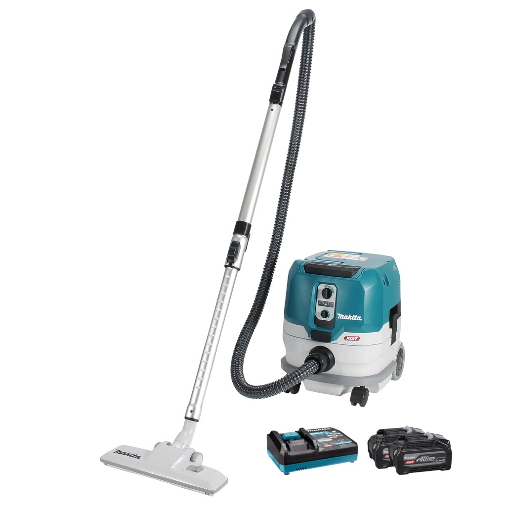 Makita VC005GLU21 XGT 40V Max Battery Vacuum Cleaner incl. 2x 40V 4.0Ah batteries and quick charger in box