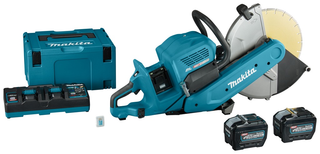 Makita CE002GL204X Cutter 355 mm 2 x 40V Max 8.0Ah Li-Ion with AWS transmitter