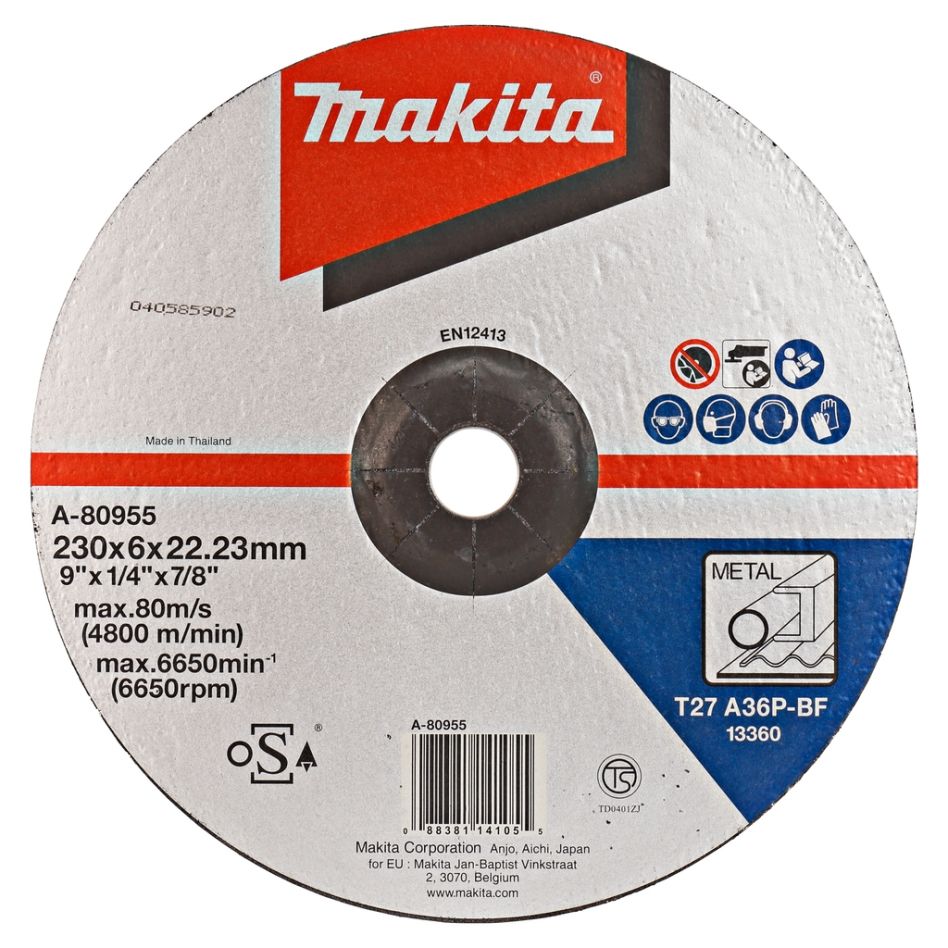 Makita Accessories A-80955 Grinding disc 230x6,0mm steel