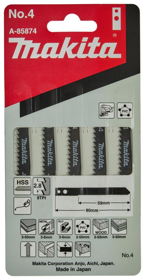 Makita Accessories A-85874 Jigsaw blade NO4 5 pieces
