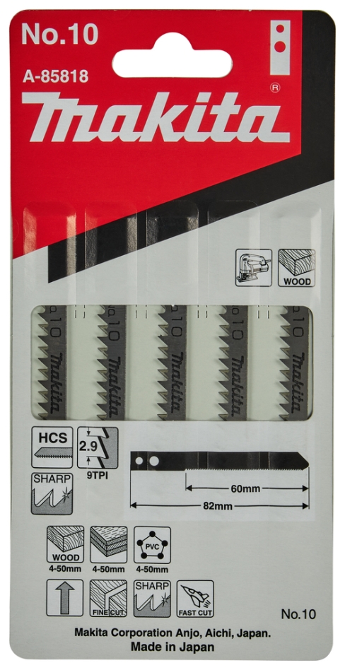Makita Accessories A-85818 Jigsaw blade NO10 5 pieces