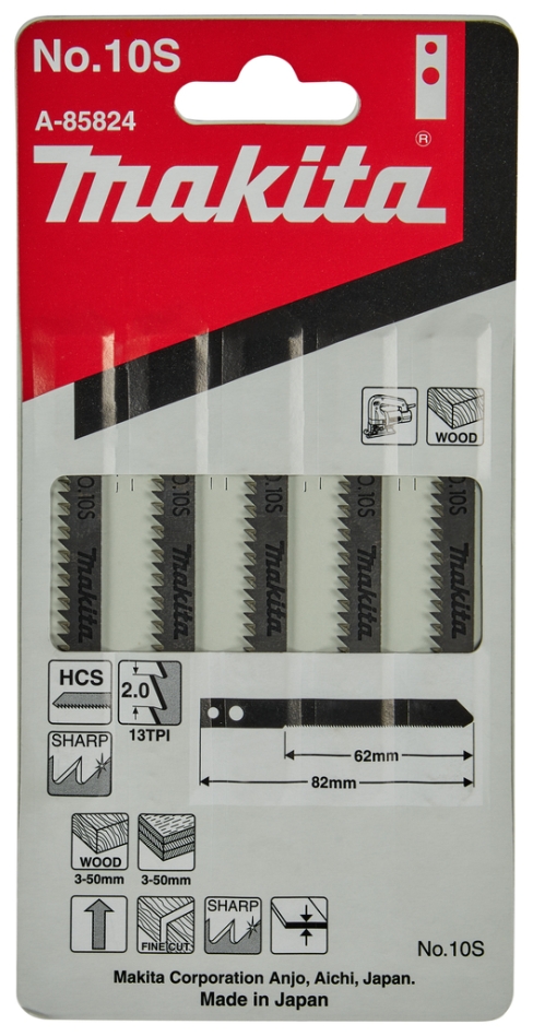 Makita Accessories A-85824 Jigsaw blade NO10S 5 pieces