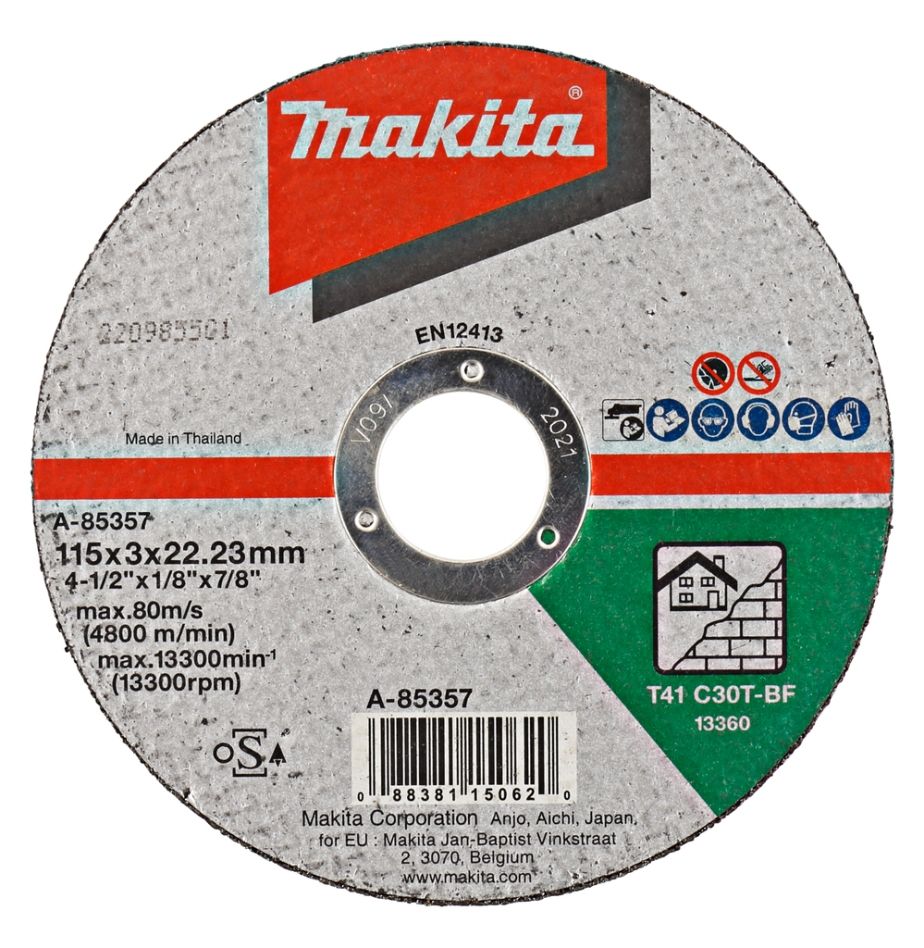 Makita Accessories A-85357 Cut-off wheel Stone 115 x 22.2 mm 1 piece
