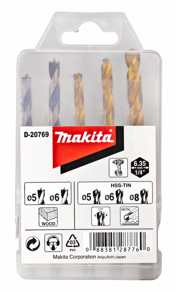 Makita Accessories D-20769 drill bit set 1/4" Form E