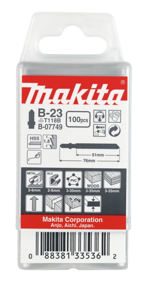 Makita Accessories B-07749 Jigsaw blade B23 100 pieces