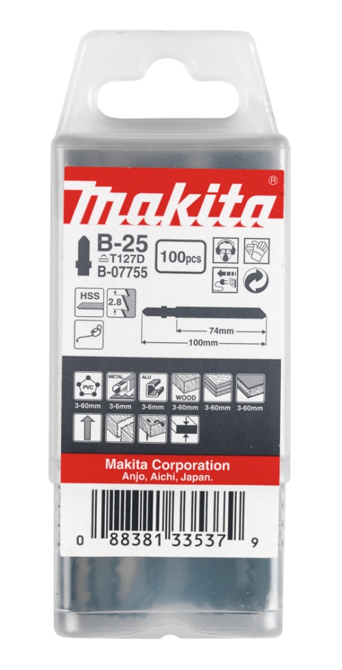 Makita Accessories B-07755 Jigsaw blade B25 100 pieces