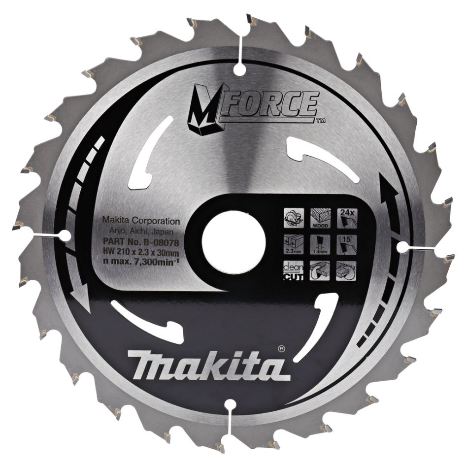 Makita Accessories B-08078 HM saw blade Mforce 210 x 30/25 x 24T
