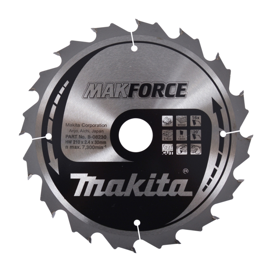 Makita Accessories B-08230 HM saw blade Wood 210 x 30 x 16T