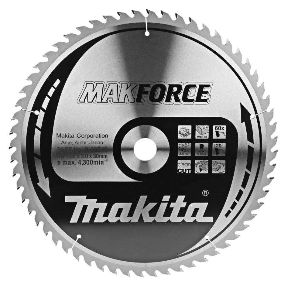 Makita Accessories B-08545 HM saw blade for wood 355 x 30 x 60T