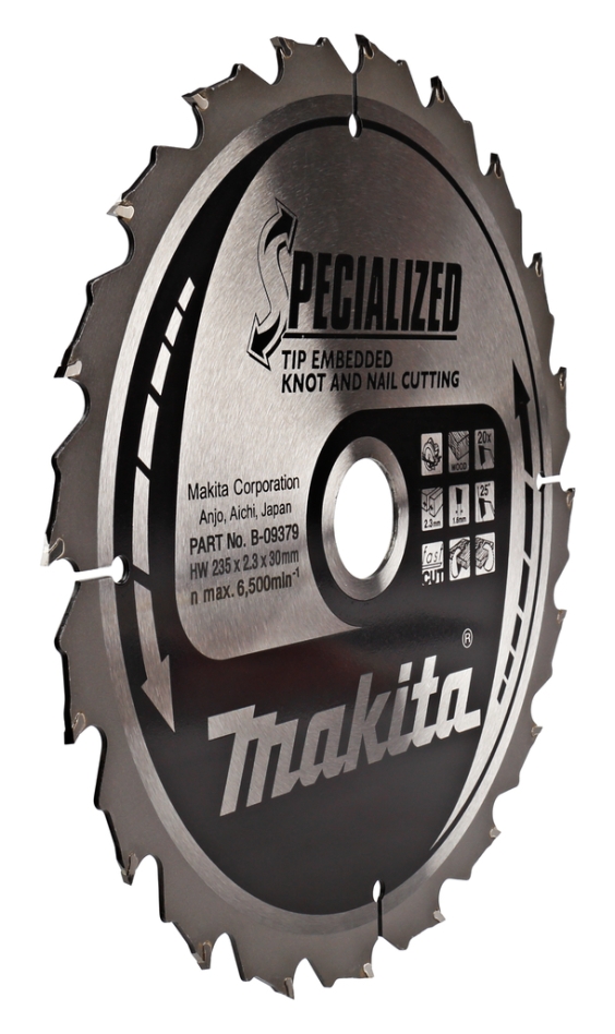 Makita Accessories B-09379 HM saw blade Tip E 235 x 30 x 16T
