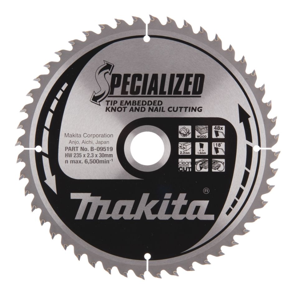 Makita Accessories B-09519 HM saw blade Tip E 235 x 30 x 48T