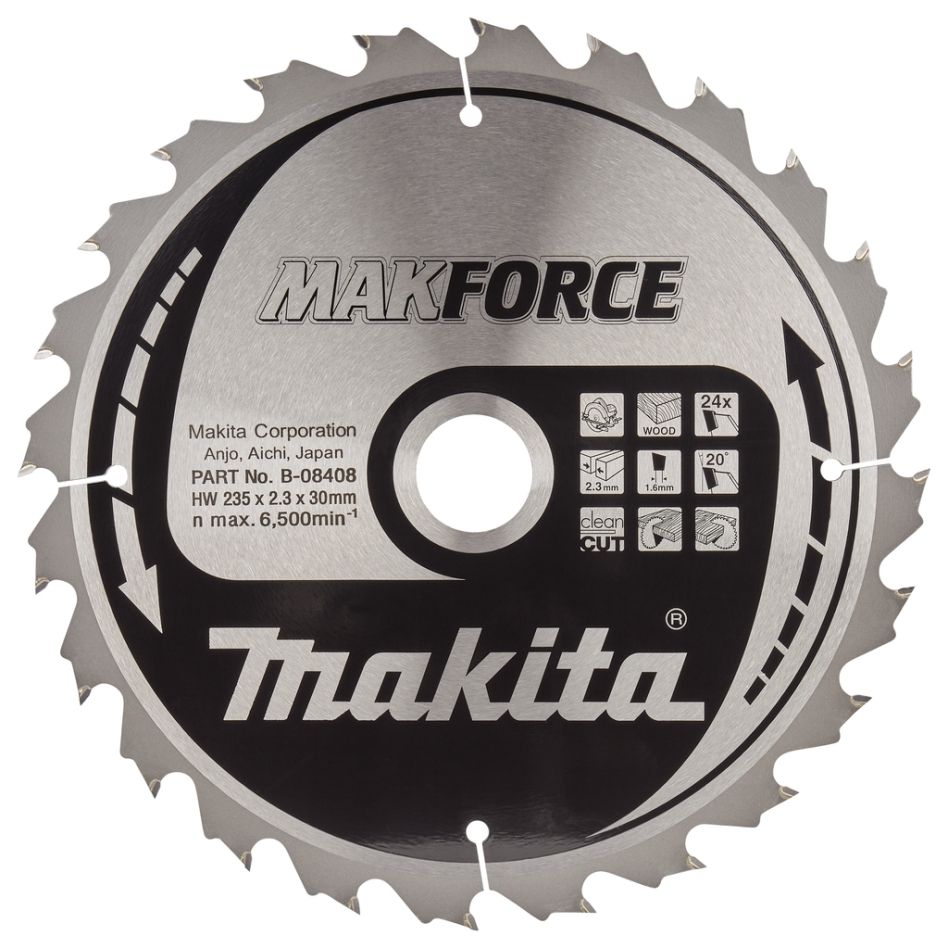 Makita Accessories B-08408 Circular saw blade Timber Makforce 235x30x2.3 24T 20G