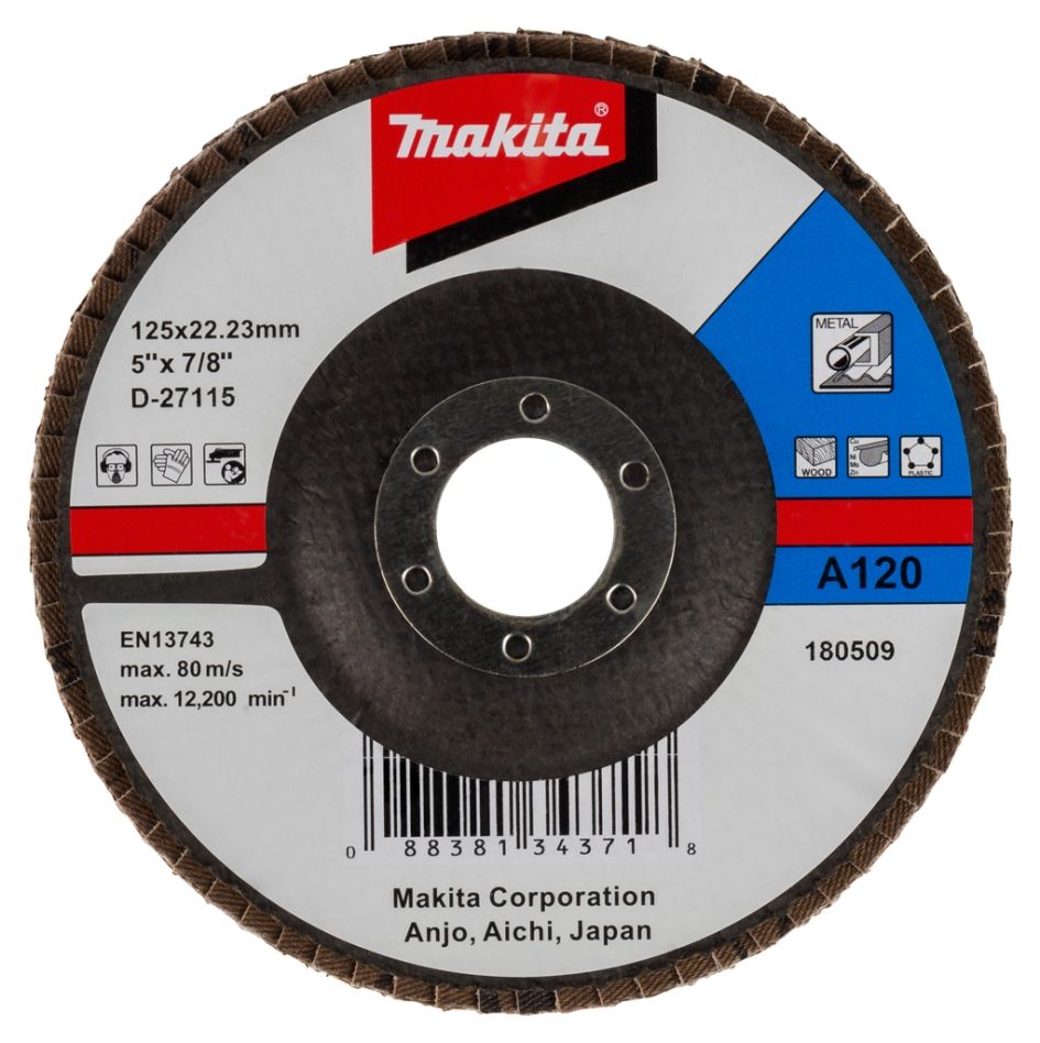 Makita Accessories D-27115 Flap disc 125x22 K120