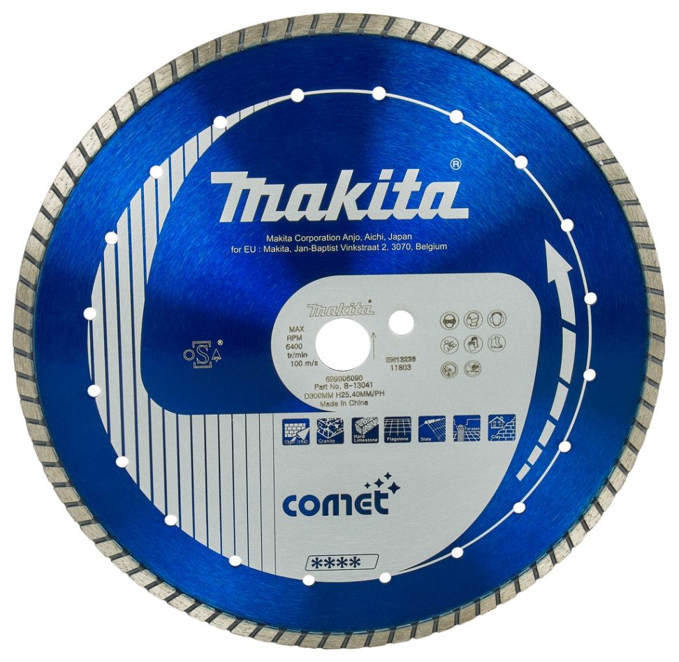 Makita Accessories B-13041 Diamond disc 300 x 25,4 mm Blue Turbo