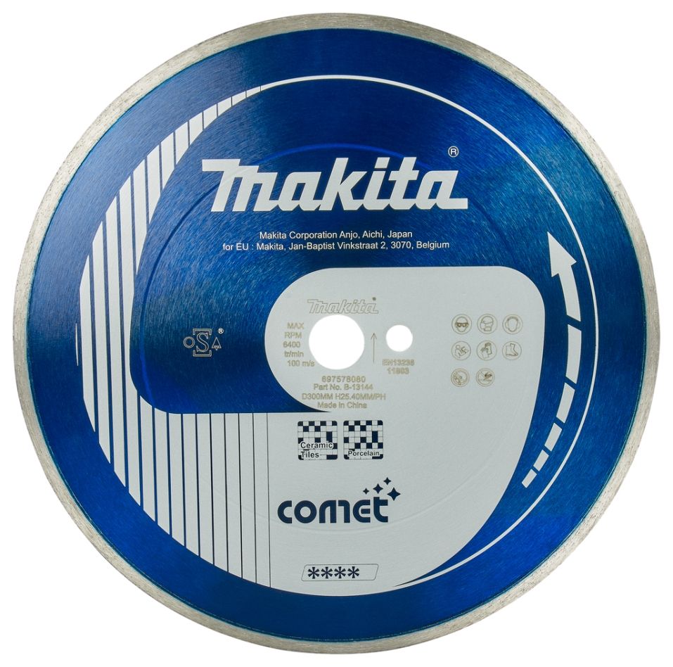 Makita Accessories B-13144 Diamond disc 300 x 20mm Blue full band