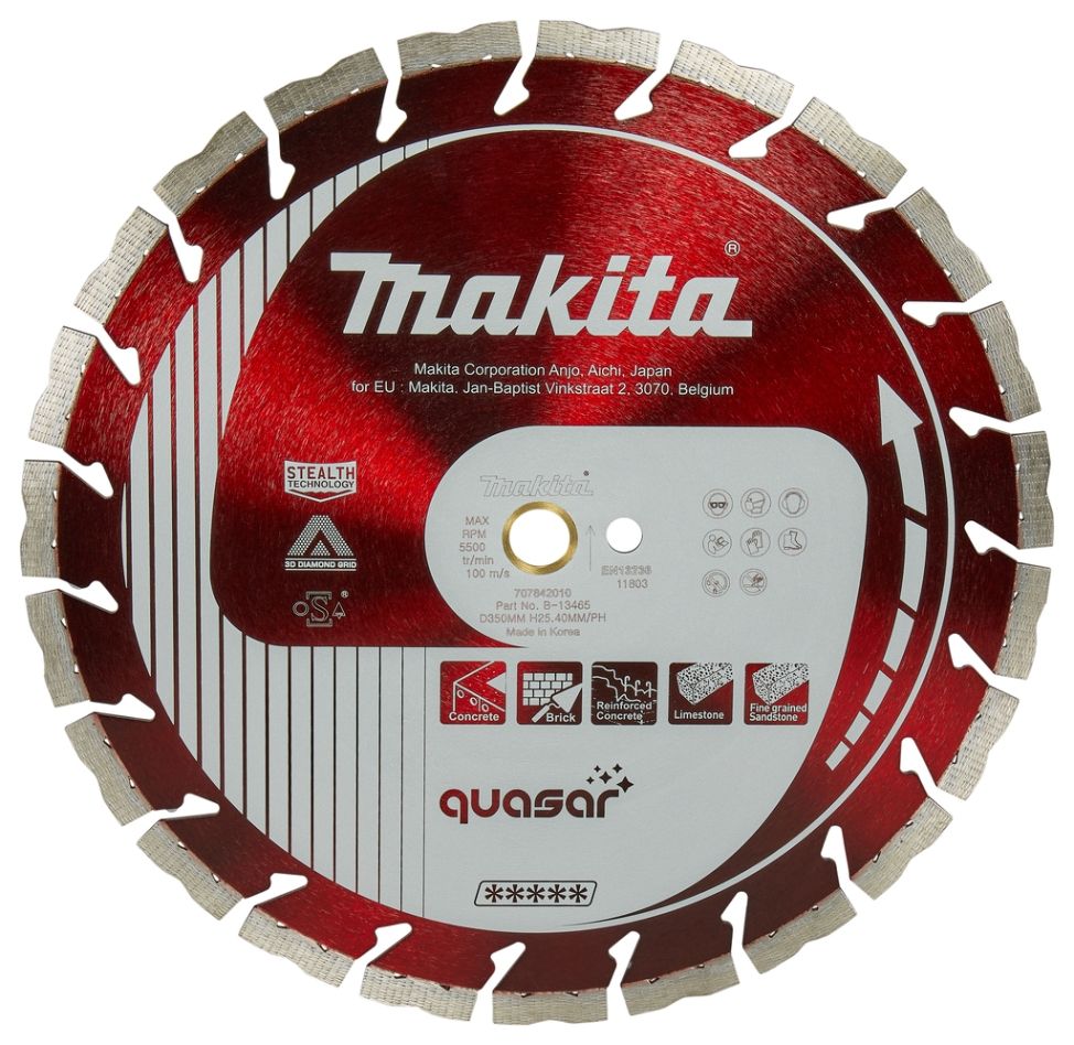 Makita Accessories B-13465 Diamond disc 350x25.4/20mm Red
