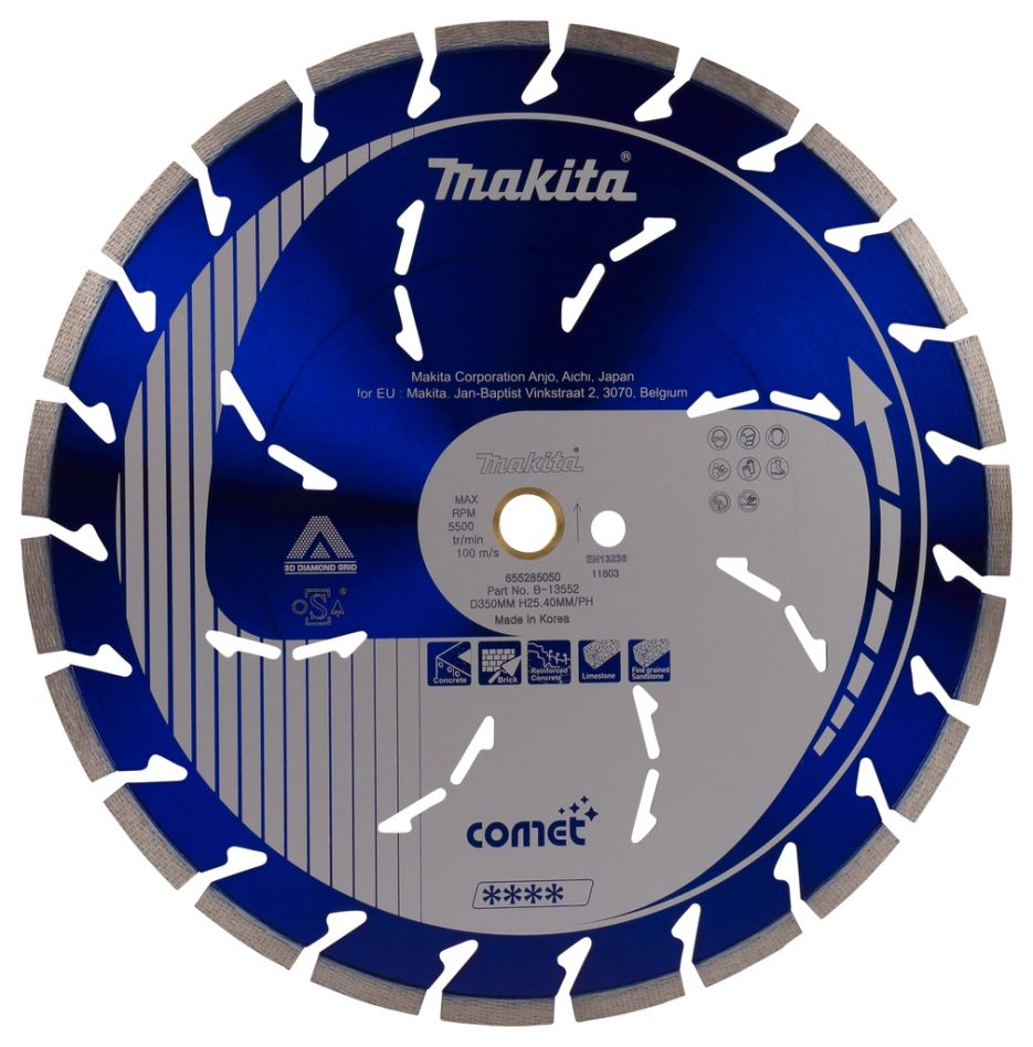 Makita Accessories B-13552 Diamond disc 350x25,4x3,2mm blue