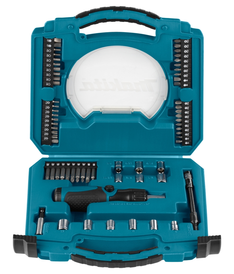 Makita Accessories D-42020 Ratchet/cap/screw bit set 65-piece