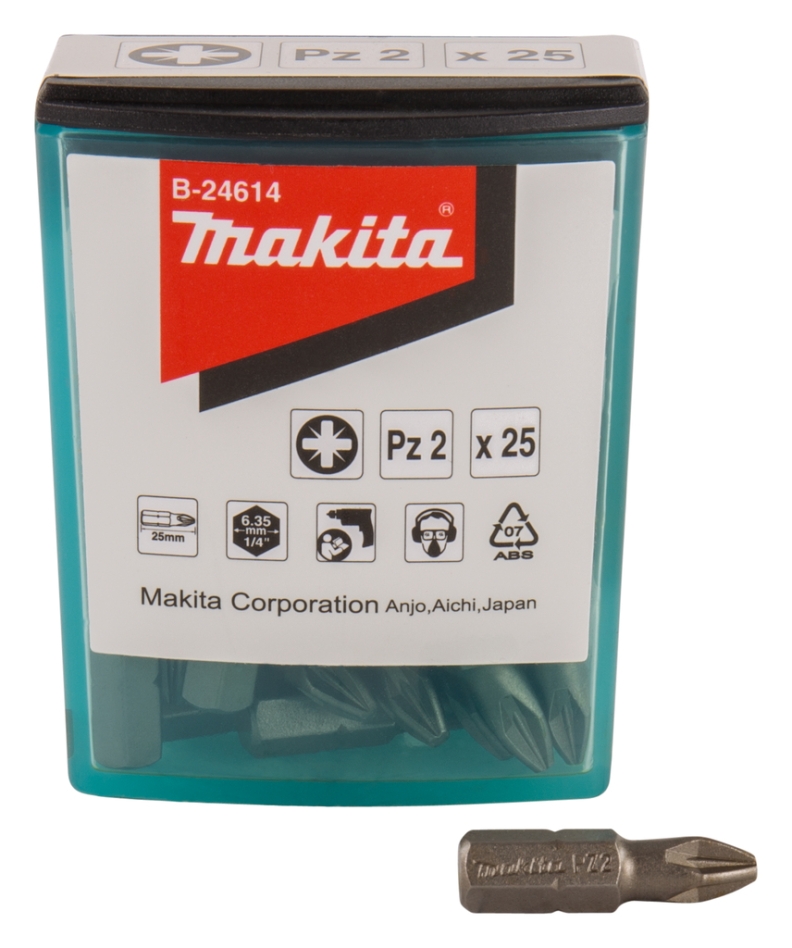 Makita Accessories B-24614 Screw bit PZ2x25mm 25 pieces
