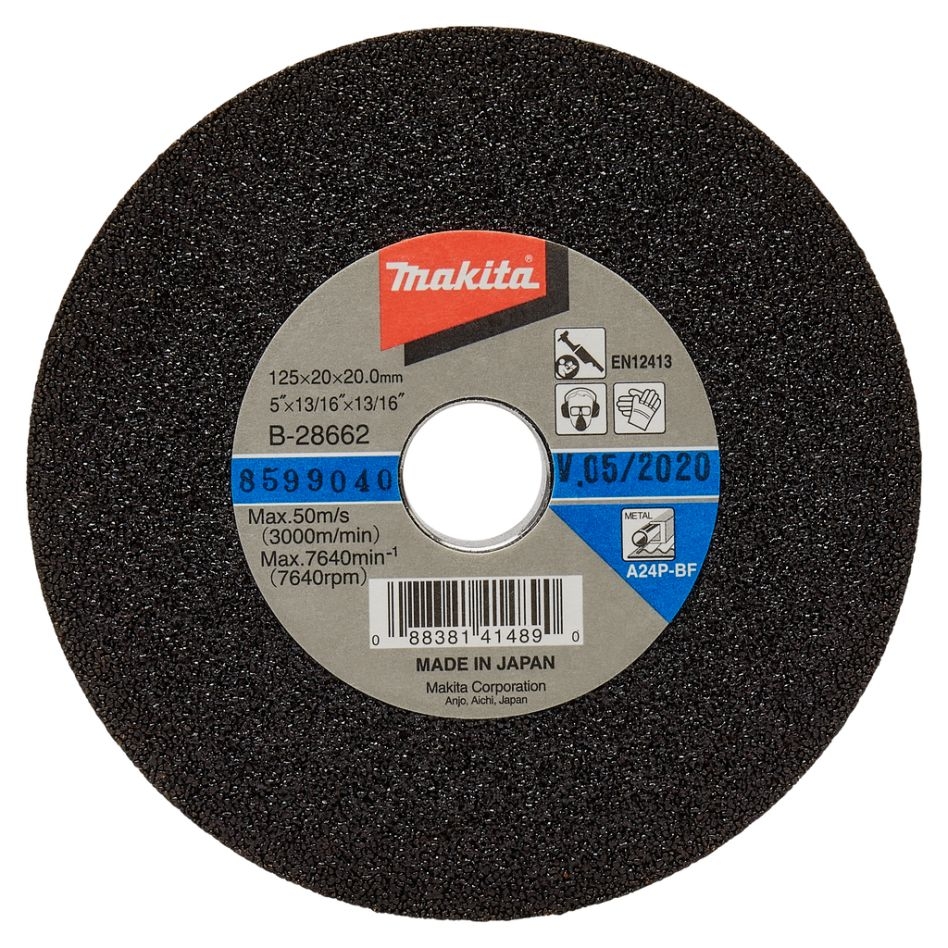 Makita Accessories B-28662 Grinding stone steel 125x20x20mm A24P-BF