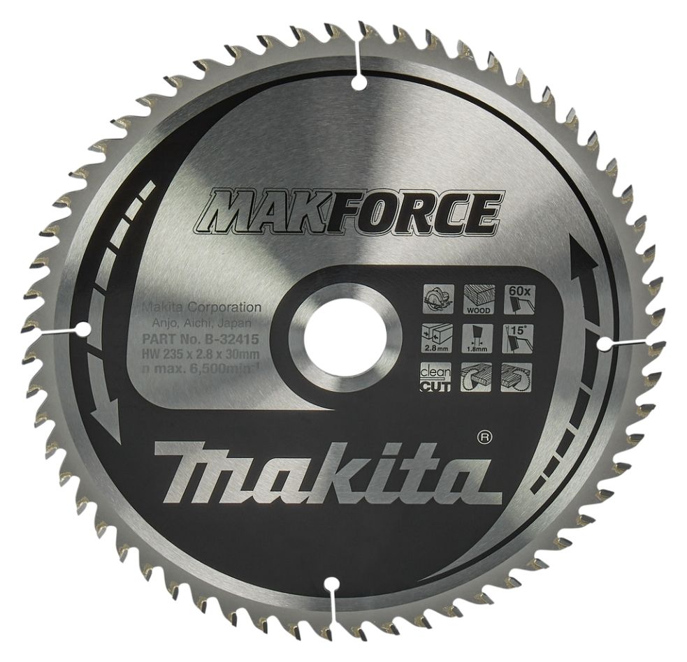 Makita Accessories B-32415 HM saw blade Wood 235 x 30/25 x 60T