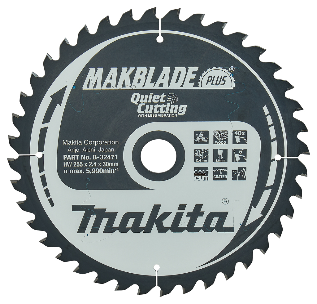 Makita Accessories B-32471 Cut-off saw blade Wood Makblade-Plus 255x30x2,4 40T 5g