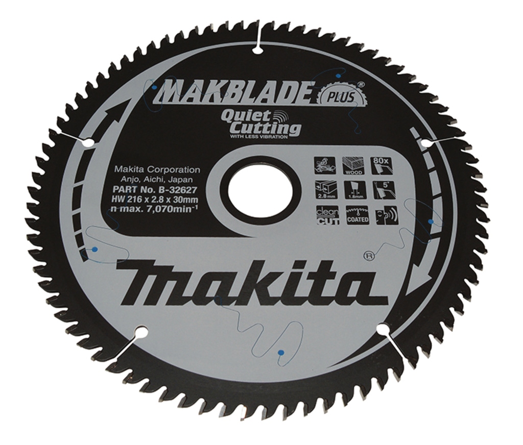 Makita Accessories B-32627 Makblade-Plus Circular saw blade 216x30x2.8 80T 5g