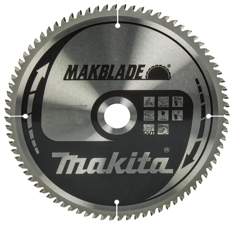 Makita Accessories B-32845 Cut-off saw blade Wood Makblade 260x30x2,3 80T 5g