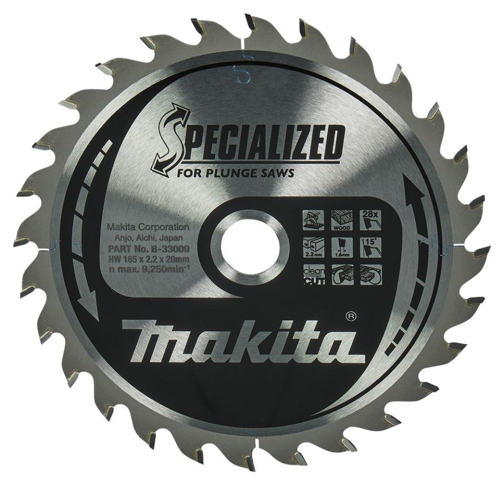 Makita Accessories B-33009 HM saw blade Specialized 165 x 20 x 28T