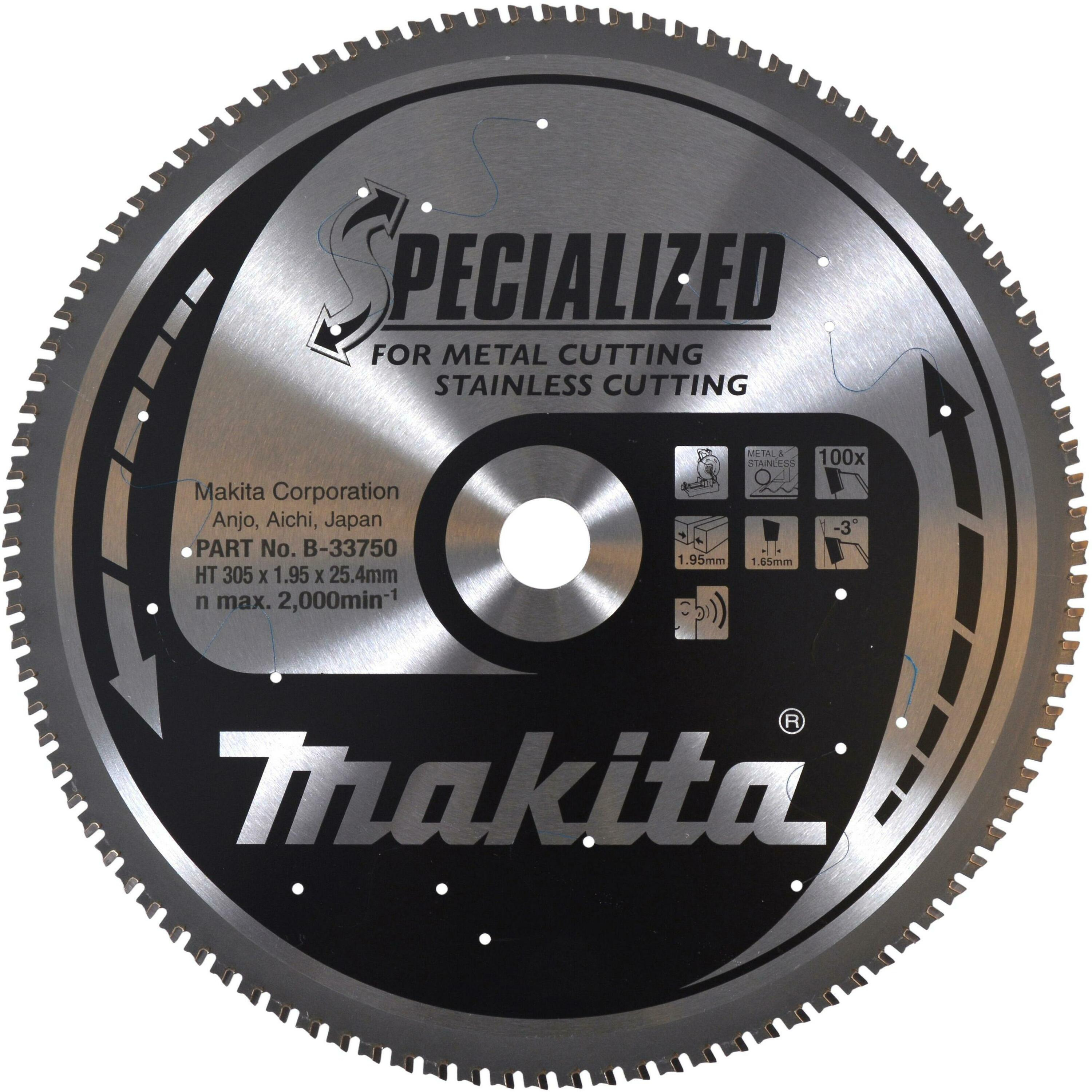 Makita Accessories B-33750 HM Metal Circular Saw Blade 305x1.9x25 100T