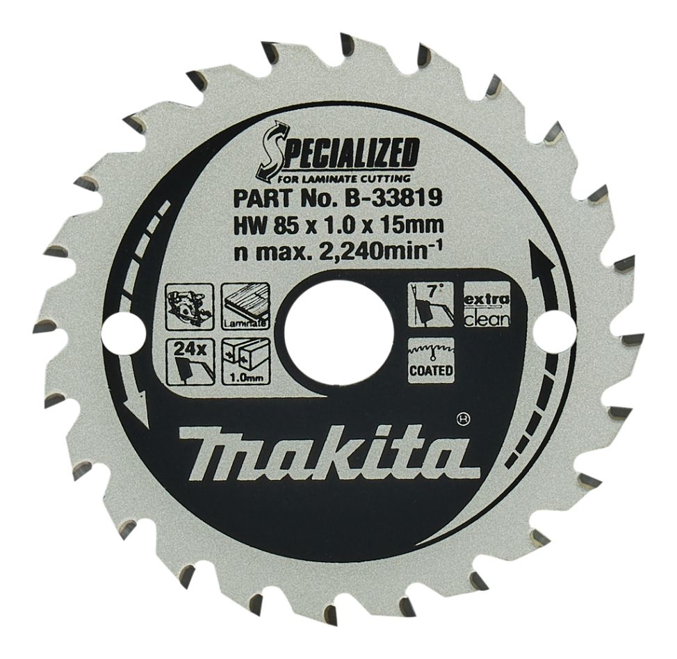 Makita Accessories B-33819 B-29430 Saw Blade Laminate 85x15x1,0 24T 7g