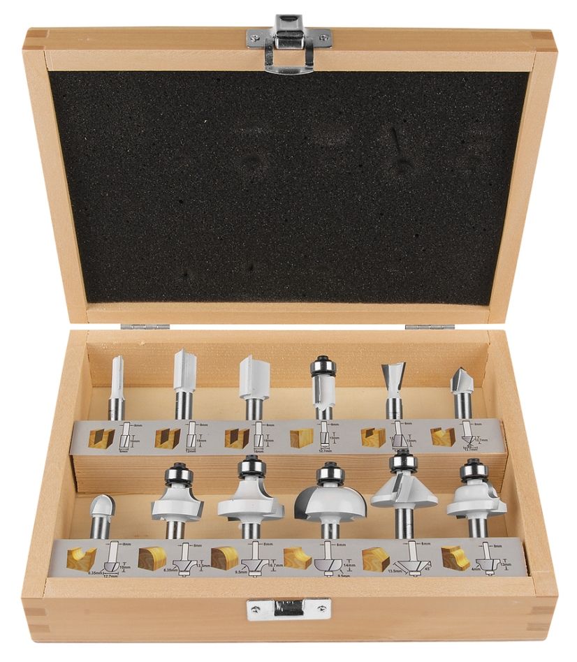 Makita Accessories D-53556 Milling set 8mm 12-piece