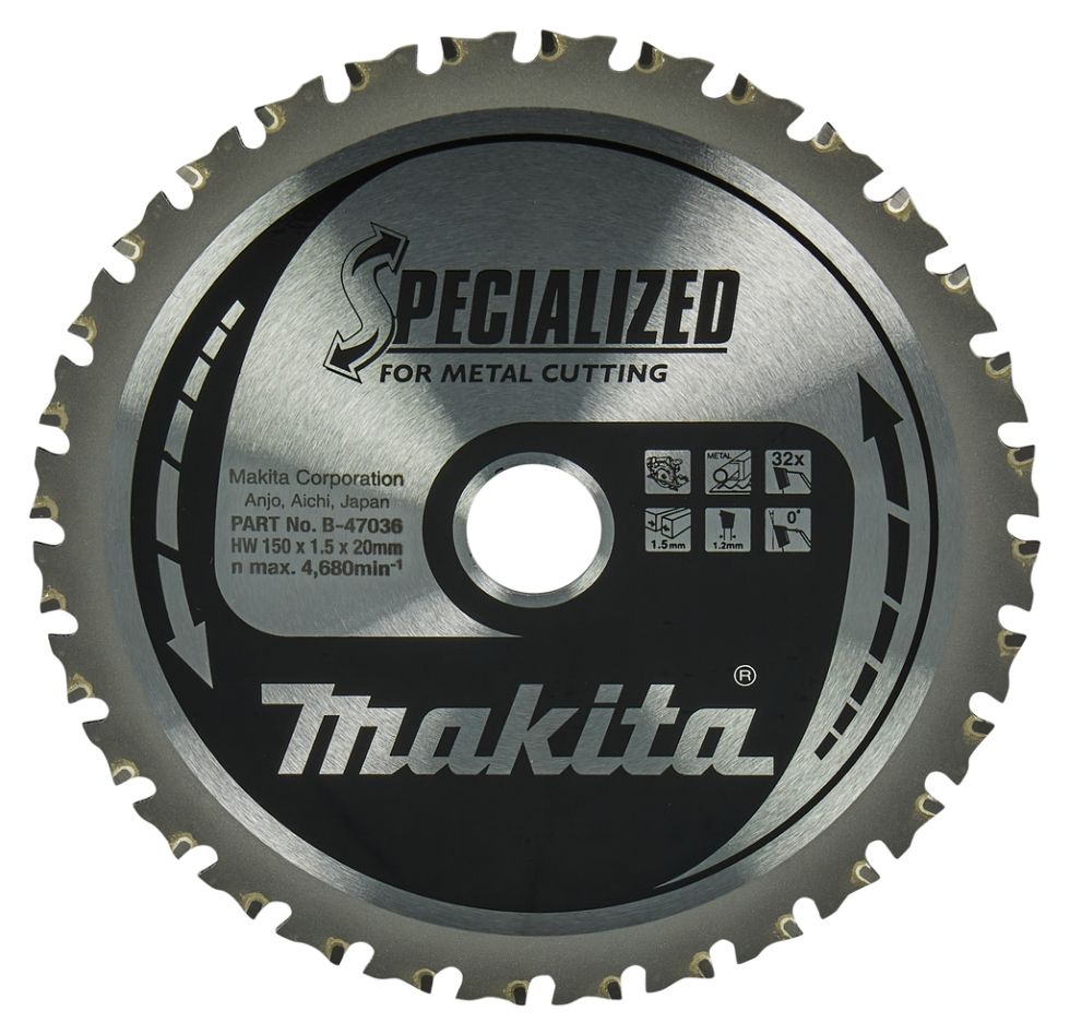 Makita Accessories B-47036 Saw blade 150x20x32 for cutting metals