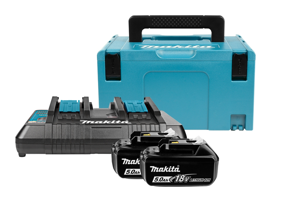 Makita Accessories 197629-2 Starter kit - 2 x Battery BL1850B 18V 5.0Ah + Duo charger DC18RD in MBox 3