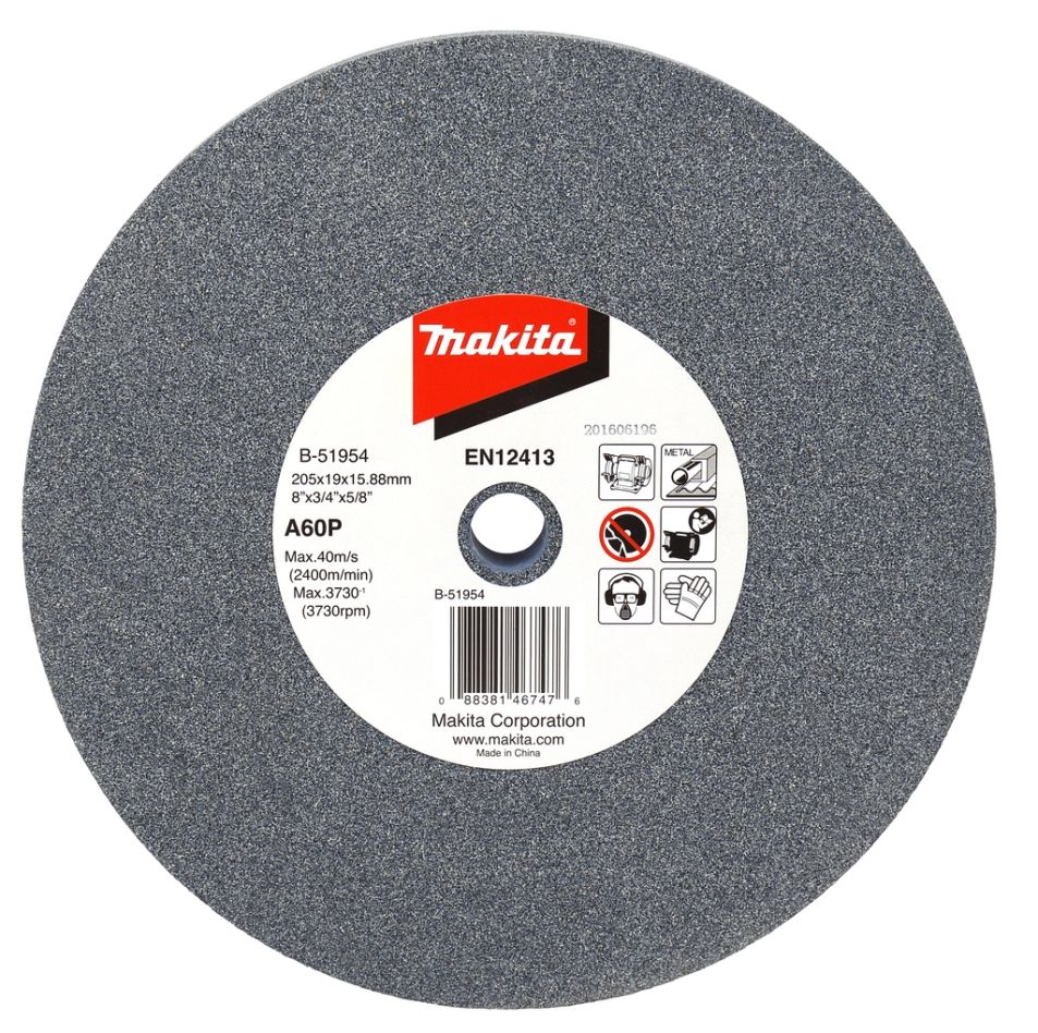 Makita Accessories B-51954 Grinding stone steel 205 x 19 x 15,88mm A60P